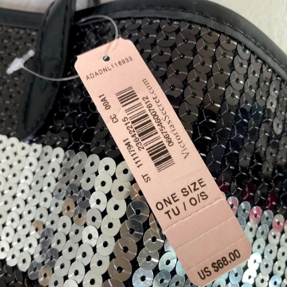 Victoria's Secret VS Black Multi-Colored Sequin Tote Bag NWT - Picture 4 of 6